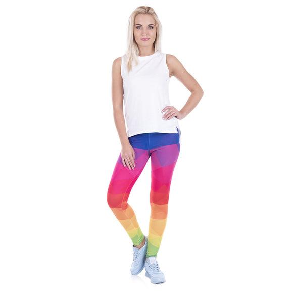 Trendy Rainbow Triangles Leggings - fashiongram.ca