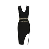 Showstopper V Neck Sleeveless Dress - fashiongram.ca
