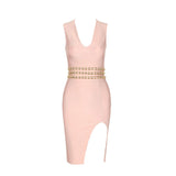 Showstopper V Neck Sleeveless Dress - fashiongram.ca